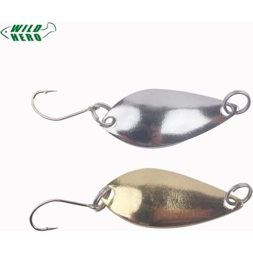 Wildhero mini lure Metal Spoon 5.1cm/2.9g Spinner Fishing Lure Hard Baits Sequins Noise Paillette Treble Hook Fishing Tackle