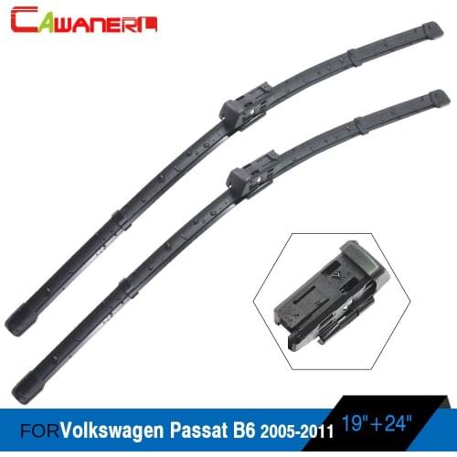 Cawanerl 1 Pair Vehicle Windshield Wiper Blade Soft Rubber Auto Wiper Blades For Volkswagen Passat B6 2005-2011
