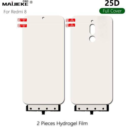 2PCS 25D Soft Full Cover Screen Protector For Xiaomi redmi 8 Front Back Hydrogel Film Protective Film+Fix Tools Not Glass