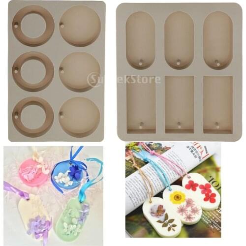 2x Silicone Molds DIY Soap Wax Candle Dried Flower Resin Jewelry Craft Mould