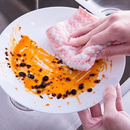 20Pcs Striped Flower Household Kitchen Towels Absorbent Microfiber Towel Wipe Table Kitchen Towel Cleaning Dish Washing Cloth