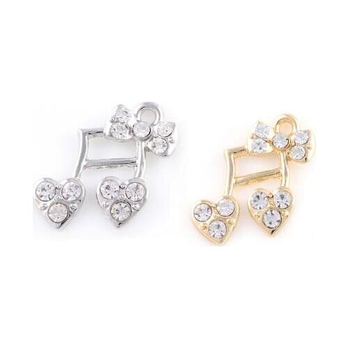 20x20mm (Gold,Silver Color) 20PCS/lot Bowknot Music Note Pendant Hang Charm DIY Accessory Fit For Floating Locket Jewelrys