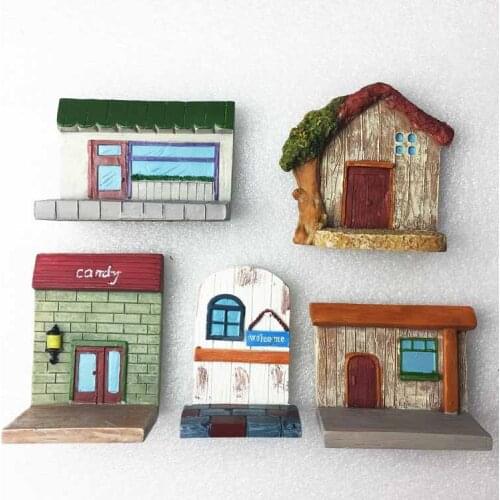 Mediterranean Flavor 3D House Fridge Magnets Tourist Souvenirs Refrigerator magnet Decoration Articles Handicraft Gifts
