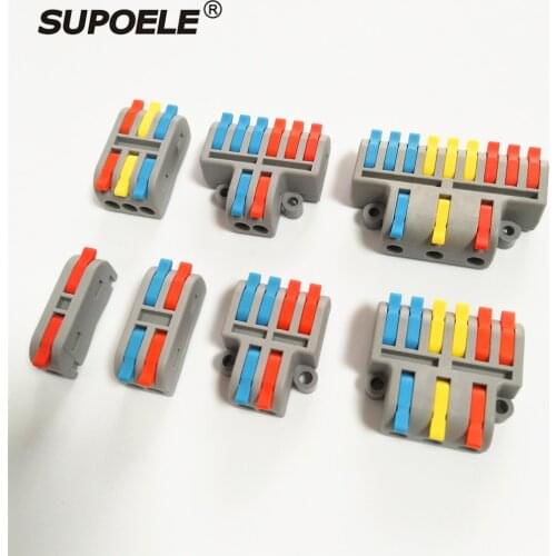 5pcs 2 In 2 Out 3In 9 Out Quick Compact Wire Connector push-in Terminal Block For 0.08-4mm2 Lightning Connector With Fixed Mount
