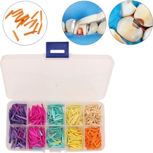 600pcs Dental Disposable Restoration Interdental Composite Contoured Wood Wooden Wedges