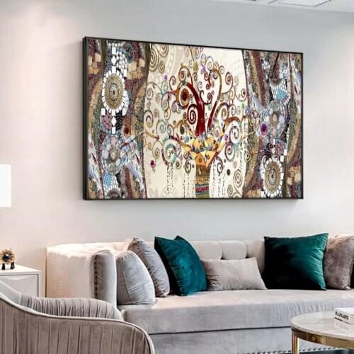 Abstract Wandbilder Tree Of Life Posters and Prints Painting on Canvas Scandinavian Nordic Wall Art Picture for Living Room