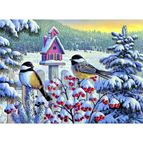 New product Full Square Drill 5D DIY Diamond Painting bird snow natural scenery Embroidery Cross Stitch Mosaic home Decor FG1855