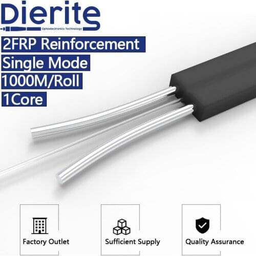 Butterfly Fiber Optic Drop Cable 1000m/Roll Single Mode Indoor G657A1 LSZH Sheath 1Core 2FRP Reinforcement Optic FTTH Drop Cable
