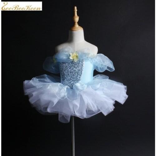 Ballerina Stage Performance Show Dancewear Girls Sequins Dance Dress Girls Professional Ballet Tutus Ballet Costume For Kids