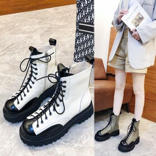 Boots White Snow Boots Women Thick Bottom Lace Up Platform Boots Female Winter Shoes Platform Shoes