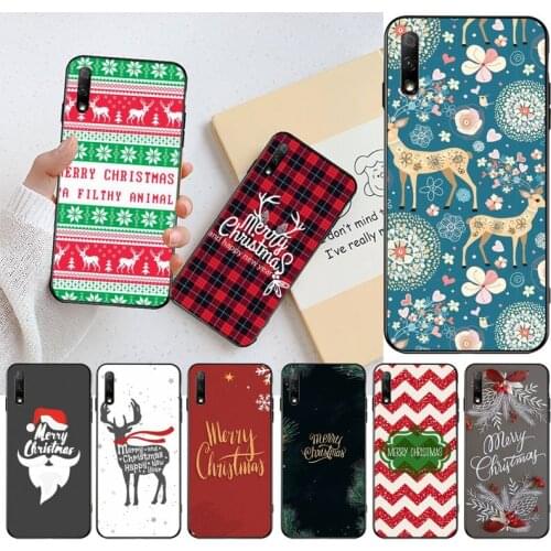 Merry Christmas New Year elk Painted Phone Case for Huawei Honor 30 20 10 9 8 8x 8c v30 Lite view pro