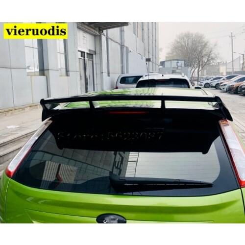 Car Styling Black Spoiler High Quality ABS Material Rear Wing Primer Color Rear Spoiler For Ford Focus RS Hatchback 2006-2015