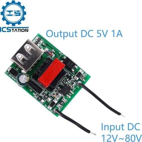 DC-DC 12V 24V 36V 48V 60V 72V to 5V 1A USB Step Down Module Isolated Power Supply Buck Converter Voltage Regulated USB Converter