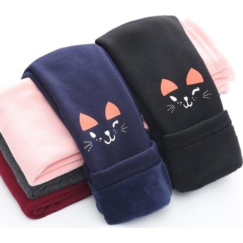 Kids Girls Leggings Autumn/winter Pants Children Baby Plus Velvet Thick Warm Trousers Fashion Pencil Pants For Baby Leggings