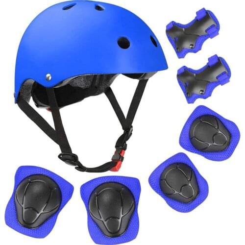 Kids Bike Helmet for Age 3-15 Boys Girls with Sports Protective Gear Set Knee Elbow Wrist Pads for Cycling Scooter Rollerblading