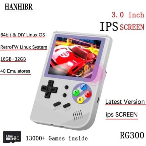 Double System Linux retro video game console 3inch 16GB Portable Handheld Game Console Player RG300 32GB TF 13000 classic games