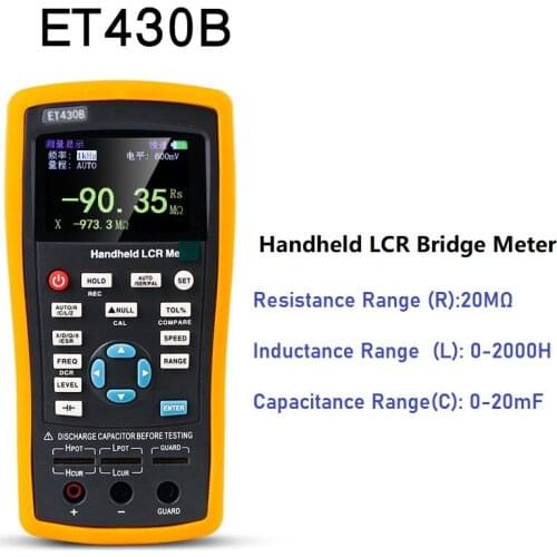 ET430B digital handheld LCR meter Digital Bridge High Precision Measurement Resistance Inductance Capacitance Meter Tester