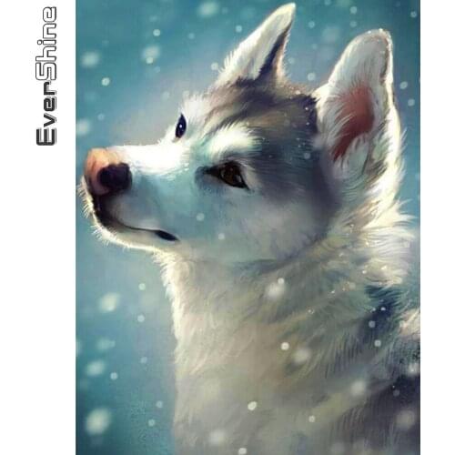 Evershine 5D DIY Diamond Painting Dog Animal New Arrival Diamond Embroidery Cross Stitch Mosaic Sale Art Winter Home Decor