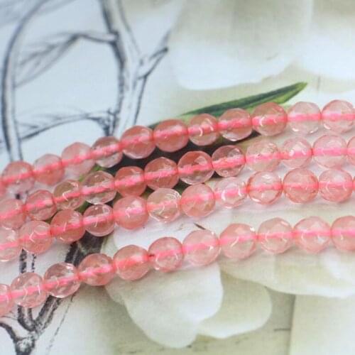 Hot 6mm Faceted pink watermelon tourmaline round loose beads 15inches DIY charming suitable for female jewelry making gift
