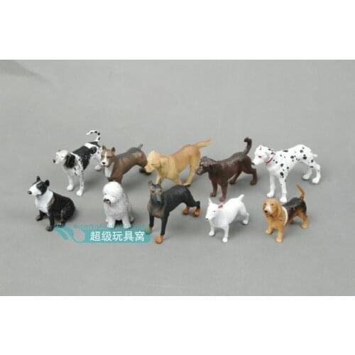 Simulation pvc figure animal toy model world dogs dog puppy ornaments model toy model gift 10pcs/set