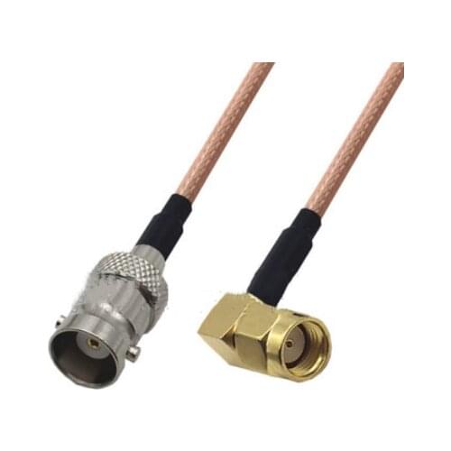 RG142 Cable RP-SMA Male Right Angle to BNC Female Connector RF Coaxial Jumper Pigtail Cable