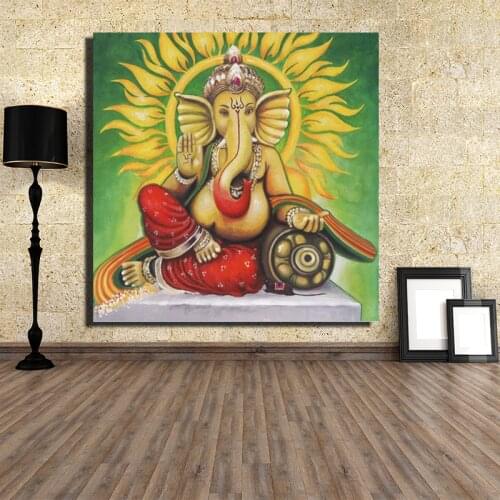 Hindu Gods HD Print Canvas Paintings Indian Ganesha God Pictures For Living Room Wall Religions Posters And Prints Cuadros