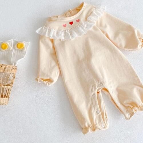 Infant Baby Girls Splicing Jumpsuit Spring Autumn Baby Girls Clothes Toddler Baby Girl Romper Cotton Long Sleeve