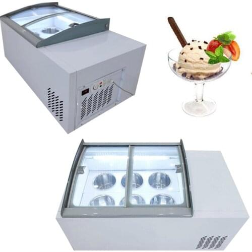 Commercial Desktop Freezer Ice Cream Display Cabinet ice porridge Freezer 6 round barrels Refrigerated Display Cabinet