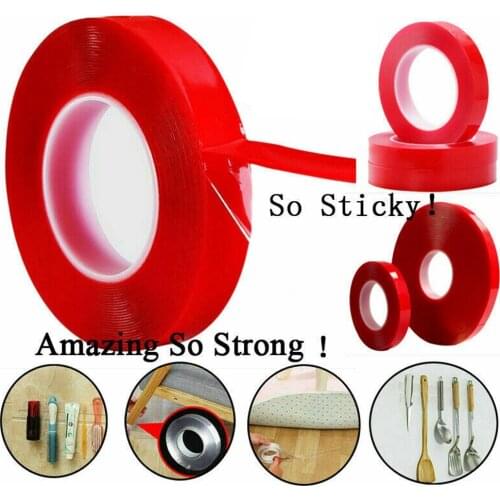 Red membrane acrylic double-sided adhesive transparent waterproof nail tape can be washed and temperature resistant