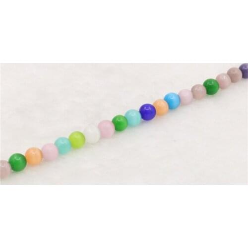 Hot New 4/6/8/10/12mm Free Shipping Multicolor Natural Cat Eye Opal Stone Round Loosebeads Diy Jewelry Making Gift 15inch Y513