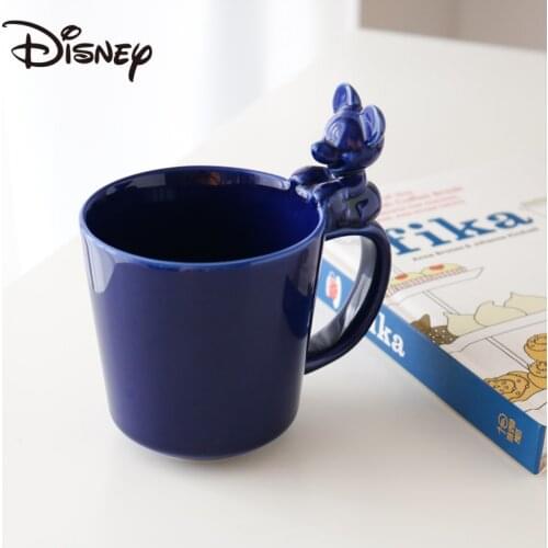 Disney Mugs Creative Dark Blue Glazed Stereo Mickey Mouse Series Large capacity Home Ceramic Mugs coffee cup