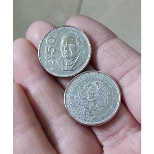 23.5mm Mexico 50 dollar America Coins Old Original Infrequent Coin Commemorative Edition 100% Real