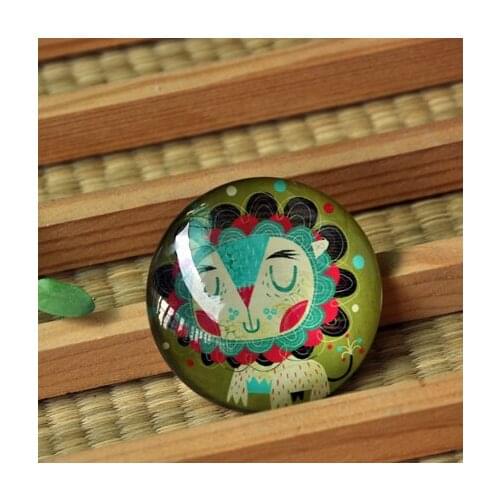 Fashion cartoon little lion crystal glass refrigerator magnet creative birthday gift home decor