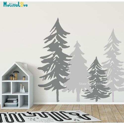 Set of 4 Woodland tree silhouette wall sticker Nursery Nature Forest Mural Wall Sticker Vinyl wallpaper BB584