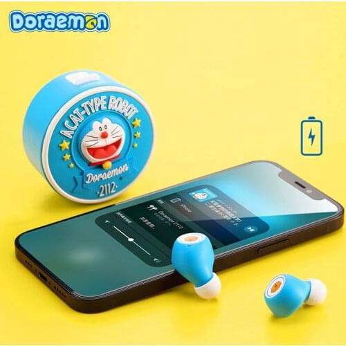 New ROCK Doraemon True wireless Bluetooth 5.1 headphones Doraemon TWS stereo sport earphone earbuds with Charging storehouse