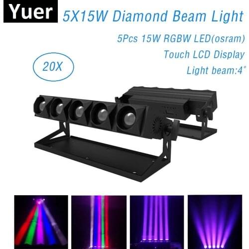 New Diamond Beam Light 5X15W RGBW LED Bar Wall Wash Light DMX512 Washer /Flood Light DJ /Bar /Party /Show /Stage Lighting Effect