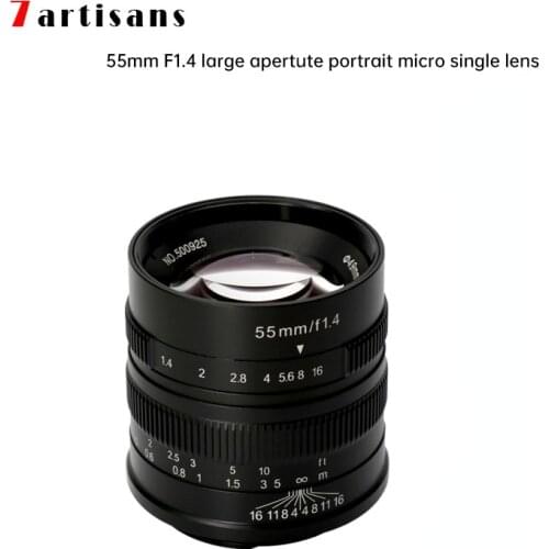 7artisans 55mm F1.4 Large Aperture Portrait Manual Focus Micro Camera Lens Fit for Canon Eos-m Mount E Fuji Mount Free Shipping