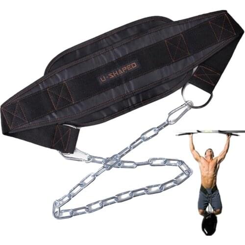 Weight Lifting Belt with Chain Dipping Belt For Pull Up Chin Up Kettlebell Barbell Fitness Bodybuilding Gym Belt