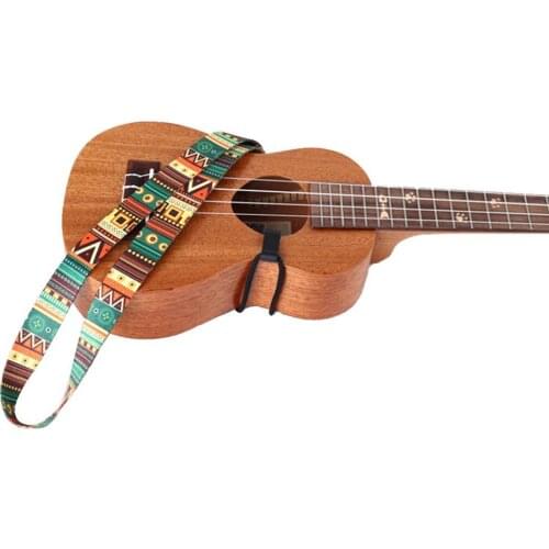 Adjustable Colorful Guitar Ukulele Strap Ethnic Pattern Adjustable Nylon Clip On Ukulele Strap Belt Sling for Hook Guitar tools