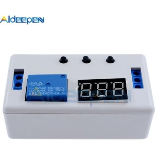 DC 12V 24V Digital LED Display Time Delay Relay Module Board Control Programmable Timer Switch Trigger Cycle Module With Case