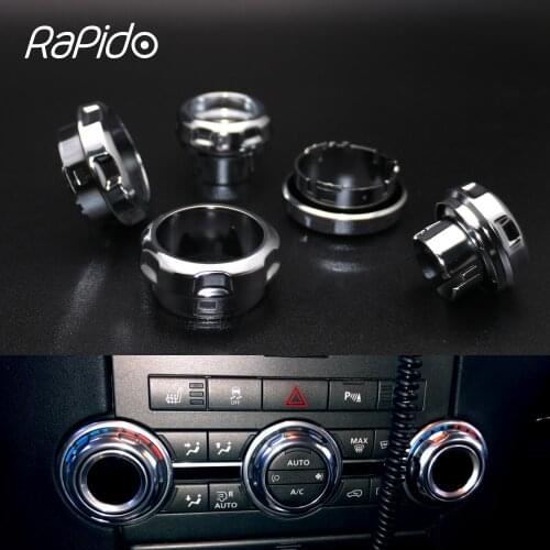 Car Panel Volume Air Conditioning Knobs Switch Trim for Land Rover Discovery 4 LR4 Range Rover Sport Chrome Button Cover