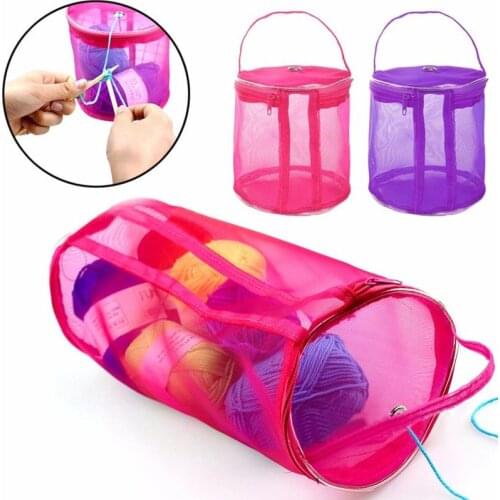 Mesh Storage Bag Portable Lightweight Ball Wool Yarn Crochet Thread Clothes Mesh Bag Storage Organizer Tote
