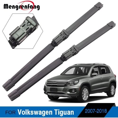 Car Soft Rubber Windshield Wiper Blades Front Windscreen Wiper Push Button Arms 2 Pieces For Volkswagen Tiguan 2007-2018