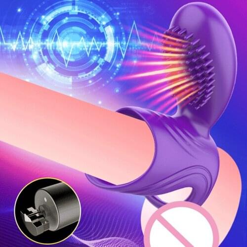 Man Nuo Man Silicone Vibrating Penis Rings Lock Ejaculation Cock Ring Vibrator Male Delay Ejaculation Sex Toys Adult Couples