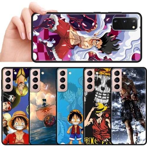 Silicone Case For Samsung Galaxy S20 FE S21 Ultra S10 Plus Soft Back Phone Cover S9 S8 S10e S7 Cases Cas Japan Anime OnePiece
