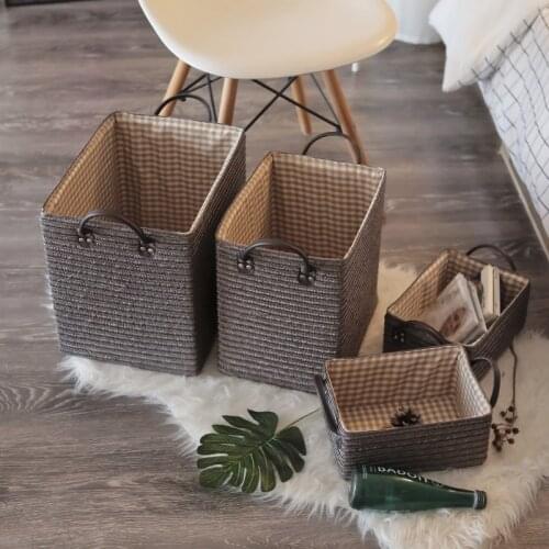 Folding Storage Basket Handmade Storage Box Kids Toy Snack Sundries Organizer Household Laundry Baskets Panier Rangement