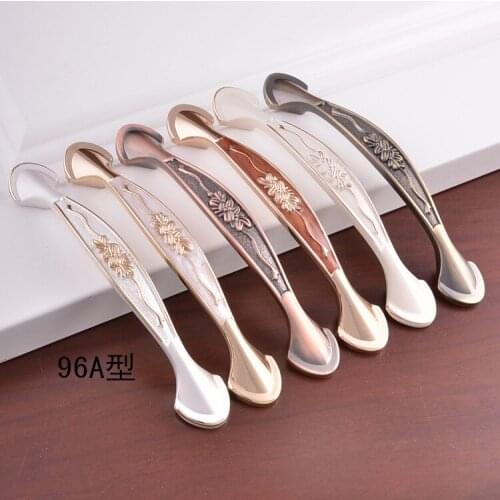 Door handle modern minimalist cabinet handle European style drawer handle imitation red and green bronze handle thickening