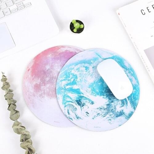 SR The Personality Planet Anti-Slip Circular Game Natural Rubber Pad Rectangle for Optical Trackball Mouse Desktop Office Using