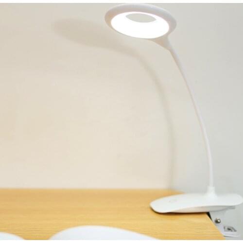 LED Desk Lamp Touch-Sensitive Control 360° Flexible Gooseneck Bed Light Dimmable Rechargeable USB Powered Clamp-on Reading Light