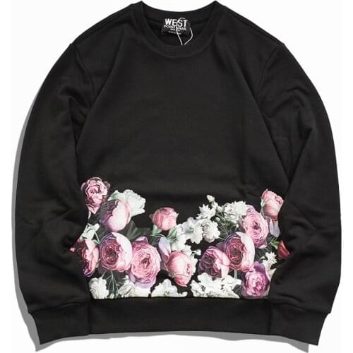 New Baolideng High Men 17 romantic Roses Kenye Hoodies Hoody hooded Sweatshirts velvet Cotton Drake Thicken Fleece #d92
